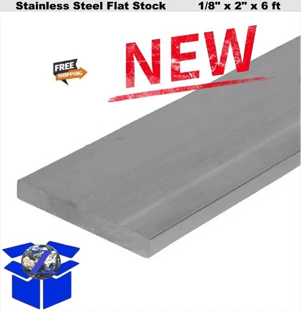 1/8" Thick Stainless Steel Flat Stock 2" x 6 Ft Rectangular Bar 304