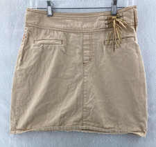 Vintage Guess Skirt Youth 16 Beige Embroidered back Y2K