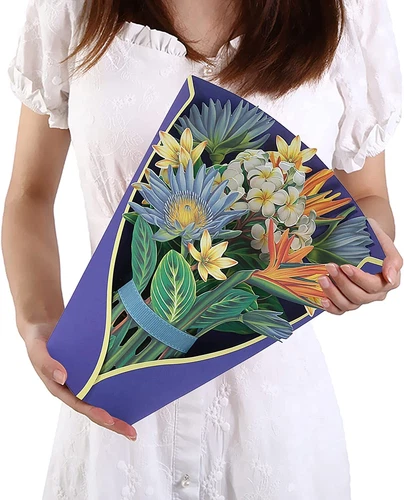 12 inch Paper Flower 3D Pop Up Greeting Cards Mother's Day Wedding Birthday Gift - Picture 55 of 57