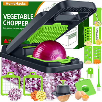Homehacks Vegetable Chopper Vegetable Cutter, 12 in 1 Multi-Functional Kitchen G