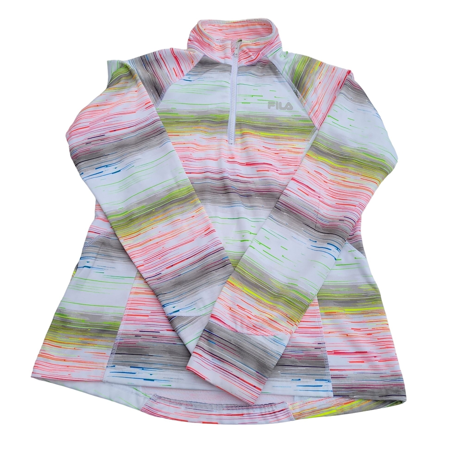 Pullover Fila Sport Performance donna media 1 4 zip giacca corsa multicolore