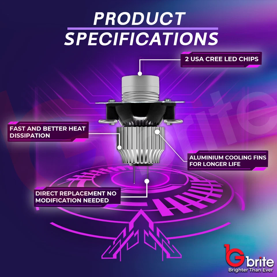 60W BMW E90 LCI ANGEL EYE UPGRADE MARKER XENON LED 6000K WHITE 3 SERIES LED A20 - Image 3 of 4