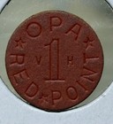 Opa Red Point VH WWII US Ration Token