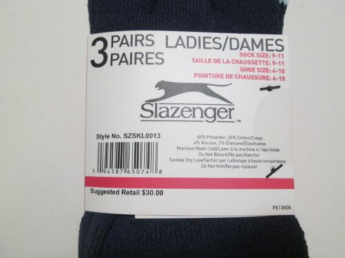 3 Pairs Slazenger Ladies Boot Socks SZSKL0013 Navy Blue/Green Sock Size 9-11 NEW - Picture 8 of 11