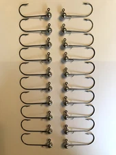 NEW 1/8 OZ ROUND JIG HEADS WITH WIRE KEEPER , 4/0 HOOK , 20 PC