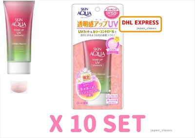 ROHTO SKIN AQUA TONE UP UV ESSENCE SUNSCREEN SPF50+ PA++++ ROSE 80g X 10 SET