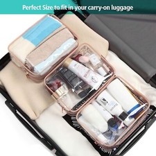 TSA Approved Toiletry Bag 3 Pcs Clear Toiletries Bags Quart Size Travel Makeu...