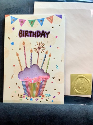 Gorgeous Happy Birthday Shaker Card Pink Confetti Cupcake Wishes - Picture 2 of 3