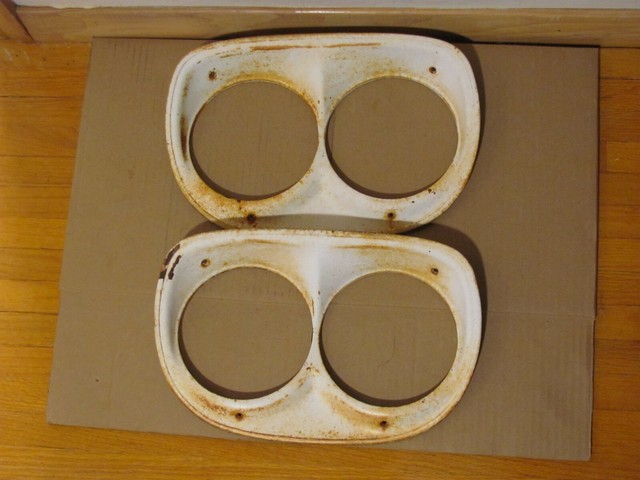 58 59 Chevy Pickup Truck Apache Headlight Bezels Pair Patina 3100 OEM