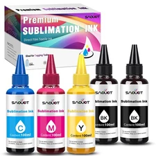Sublimation Ink 500ML for Epson WF-2930 ST-2000 ET-3850 (5 Pack, CMY+2BK)