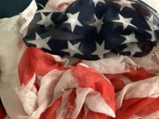 Anna & Ava July 4 Patriotic Flag Large Scarf Shawl NWT  $32