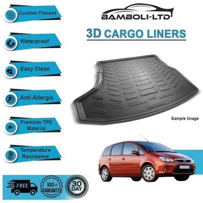 Fit for FORD C-MAX 2004-2010, Rear Liner Rubber 3D Cargo Trunk Mat