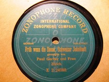 1909 Swiss Yodel Duet PAUL GERBER Frau Antonia Jodler De Geissbueb ZONOPHONE