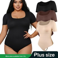 Women's Plus Size Shapewear Tummy Control Bodysuit Body Shaper Suit Leotard Top