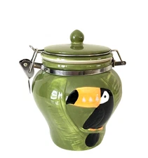 Boston Warehouse Toucan Bird Hinged Cookie Jar Container Jar With Tag BW VTG
