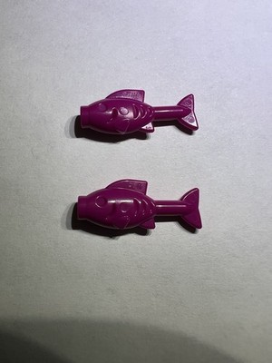 Lot Of 2 LEGO Fish With Knobs Knob Purple / Pink / Magenta