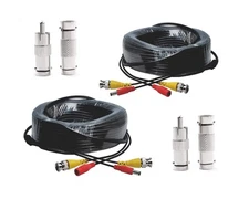 50 Feet BNC Video Power Cable BNC All-in-one Extension Security Camera Cable