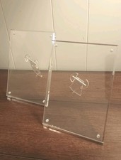 Lucite Acrylic Picture Frames 5x7 Lot Of 2 With Stand Clear Magnetic