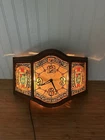 VTG Heilemans Old Style Beer Clock Lighted Faux Stain Glass Sign Works READ