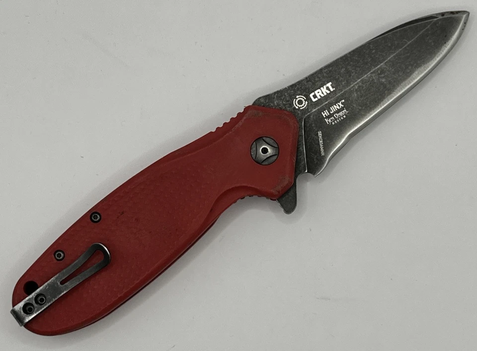 Cuchillo de Bolsillo Carpeta Plegable Mango Rojo Snap-on CRKT Hi Jinx Hoja Plegable EDC Foto 2 de 4