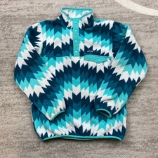 VTG Patagonia Synchilla Snap T Jacket Girls Large Blue 65546 Lightweight Youth