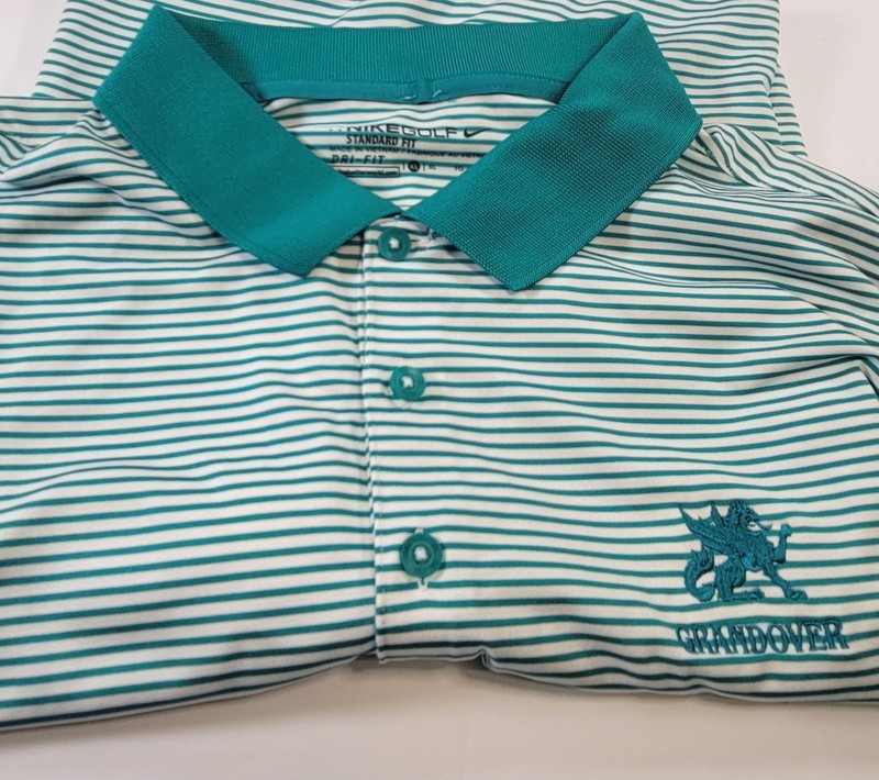 Nike Golf Polo Standard Fit DRI-FIT green/ White StripeGrandover Golf Course XL