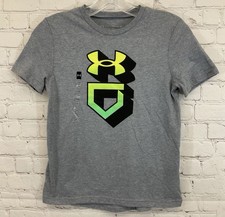 Under Armour Boys Gray Baseball Gradient Icon Graphic T-Shirt YS NWT 1365546
