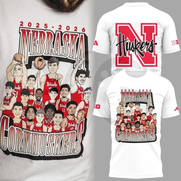 Nebraska Husker 2025-2026 MBB 3D T-shirt