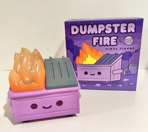 100% Soft Dumpster Fire Cough Syrup Purple Art Vinyl Figure MIB Kawaii