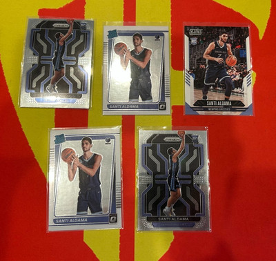 Santi Aldama 2021-22 NBA Panini 5 Card Rookie Lot (Optic/Prizm) RC's Grizzlies
