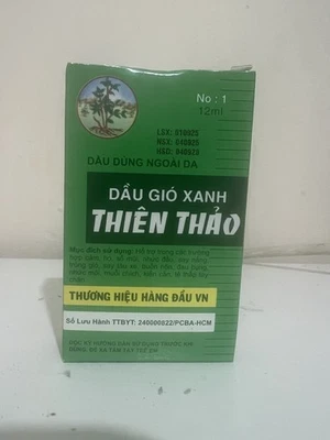 TRƯỜNG SƠN 1 box Thien Thao Medicated Oil Dau Gio Xanh 12ml - Cold Flu Cough Headache