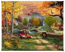Thomas Kinkade Studios Fox and the Hound 8 x 10 Canvas Wrap