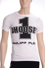 Maglia PHILIPP PLEIN bianca scegli 1 strass pietre taglia S