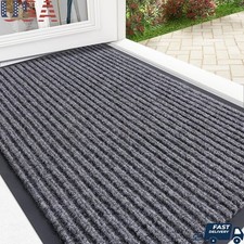 Modern Stripe Doormat Non-Slip Indoor Entrance Mat High Absorption Clean Design