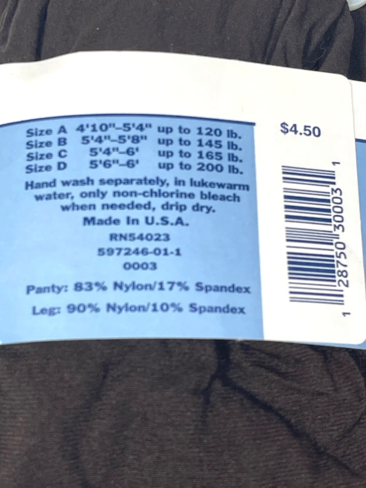 Medias vintage antiguas azul marino marrón oscuro talla D 1995 hechas en EE. UU. NUEVAS nunca usadas Foto 3 de 3