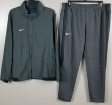 NIKE DRI-FIT TRACK SUIT JACKET  PANTS JOGGERS SET OUTFIT DARK GREY SIZE 2XL 