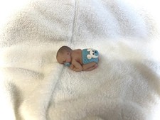 Newborn baby boy  dollhouse  ,polymer clay ooak,gift, collector,art miniature 