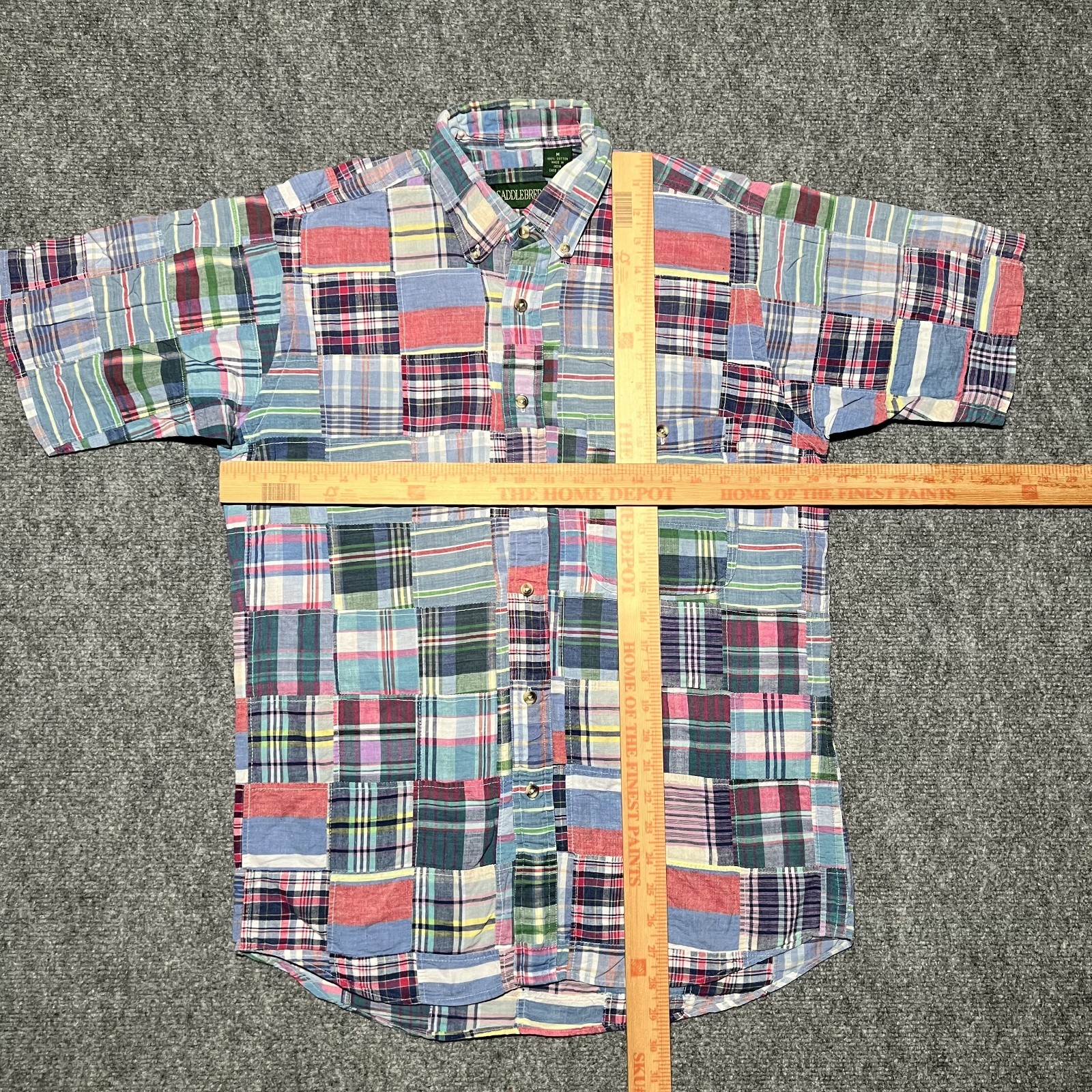 Saddlebred Multicolor Cotton Patchwork Madras Pla… - image 5