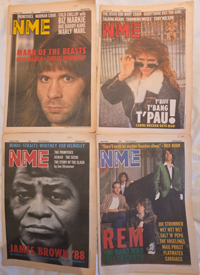 4 x NME New Musical Express. Mar/Apr 1988. Iron Maiden, REM, James Brown, T'Pau