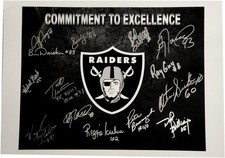 Ray Guy Ben Davidson Sistrunk +More Oakland Raiders Logo 18x24 Photo 14 Sigs