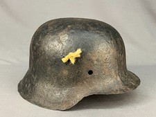 Elmetto in acciaio M-42 tedesco originale seconda guerra mondiale (426)