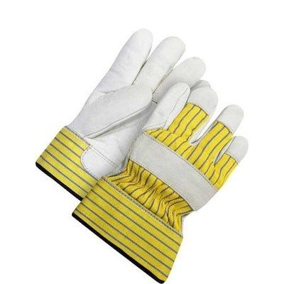 Bdg 40-9-173Pl-X2l Leather Gloves, Cowhide, Safety Cuff, Wing Thumb, Full