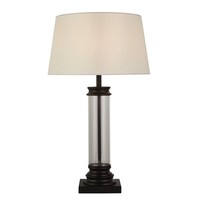 Tischleuchte Nachttischlampe E27 63 Cm Stoff Metall Jugendstil Schwarz Weiß