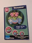 1999 Burger King PokeTrivia Trading Card - Venusaur #03 Pokemon Vintage Card