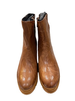 Pons Quintana Regina Boots, Brown, Leather Side Zip Heeled Booties 39 US 9 NEW