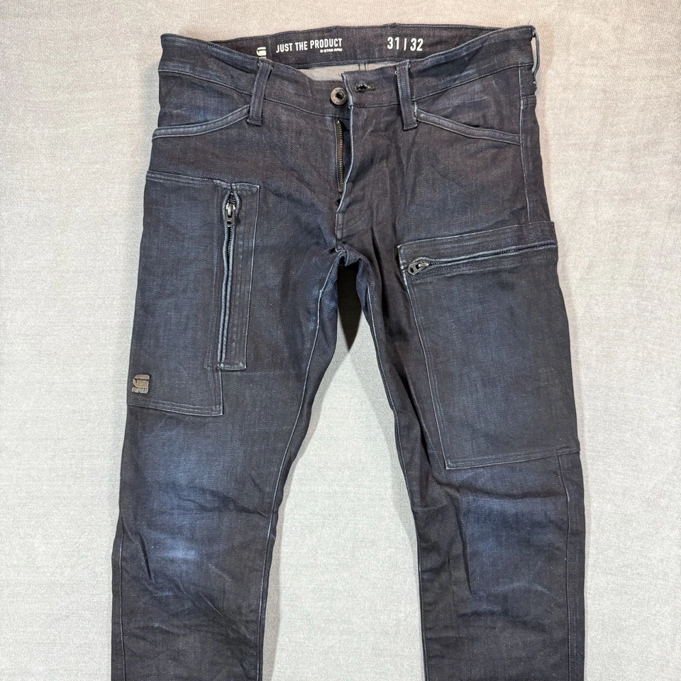 G-Star Raw Powel Super Slim Stretch Dark Blue Denim Tactical Pockets Mens 31x32 - Image 2 of 4