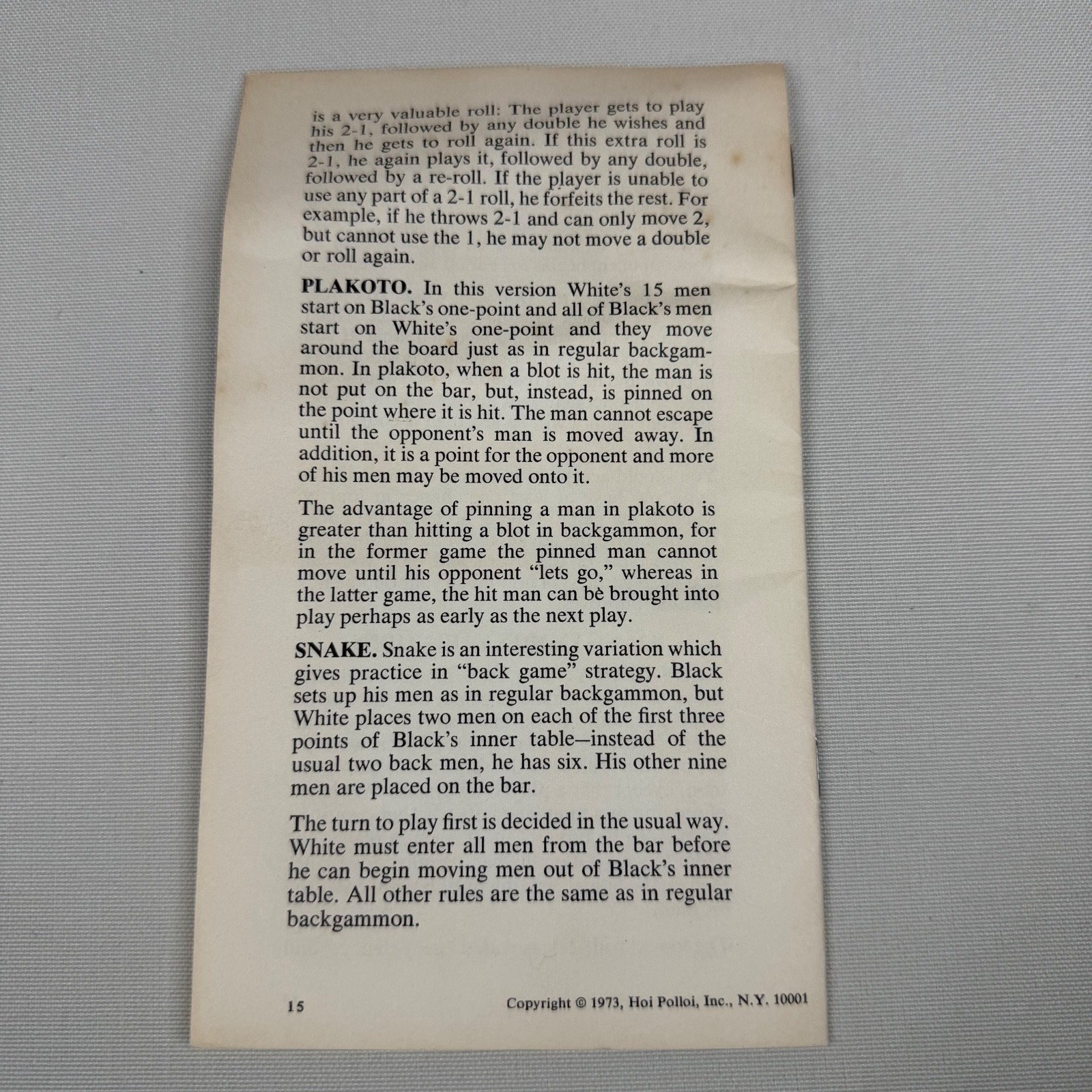 Vintage 1973 Hoi Polloi Travel Backgammon Game Set Complete VERY NICE