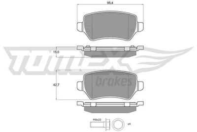 TOMEX Brakes Bremsbelagsatz, Scheibenbremse TX 12-971 für OPEL