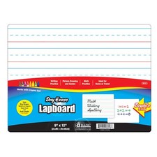 BAZIC 9"x12" Double-Sided Dry Erase Lap Board   Ruled  Blank, 1-Pack