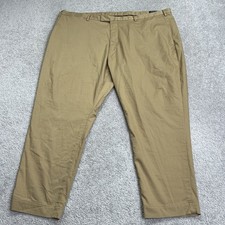 Polo Ralph Lauren Pants Mens 50B/30 Flat Front Classic Stretch Chino Twill Khaki